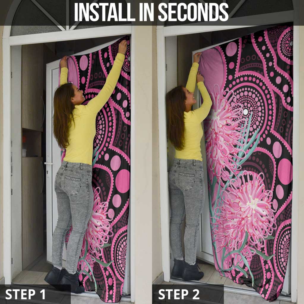 Australia Grevillea Door Cover Aussie Native Spider Flower Indigenous Art