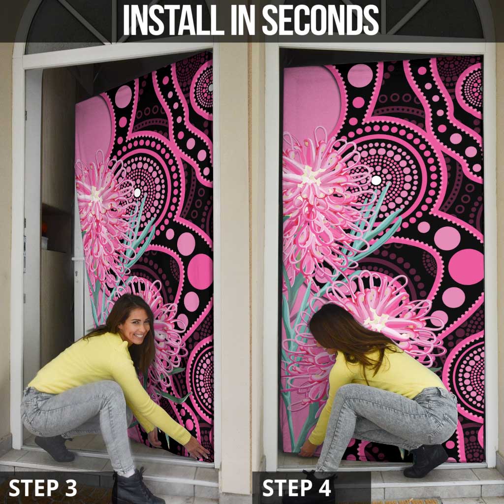 Australia Grevillea Door Cover Aussie Native Spider Flower Indigenous Art