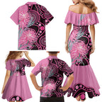 Australia Grevillea Family Matching Mermaid Dress and Hawaiian Shirt Aussie Native Spider Flower Indigenous Art