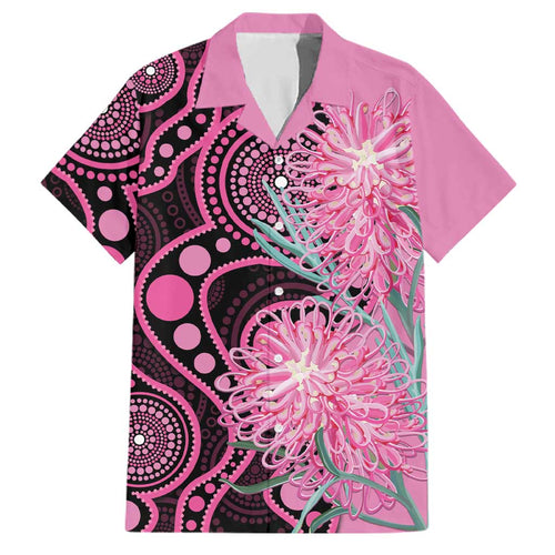Australia Grevillea Family Matching Off Shoulder Maxi Dress and Hawaiian Shirt Aussie Native Spider Flower Indigenous Art