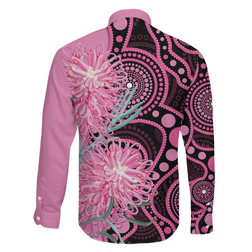 Australia Grevillea Family Matching Off Shoulder Maxi Dress and Hawaiian Shirt Aussie Native Spider Flower Indigenous Art