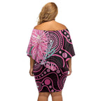 Australia Grevillea Family Matching Off Shoulder Short Dress and Hawaiian Shirt Aussie Native Spider Flower Indigenous Art