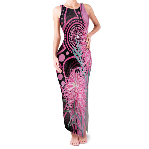 Australia Grevillea Family Matching Tank Maxi Dress and Hawaiian Shirt Aussie Native Spider Flower Indigenous Art