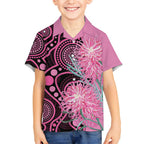 Australia Grevillea Kid Hawaiian Shirt Aussie Native Spider Flower Indigenous Art