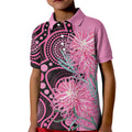Australia Grevillea Kid Polo Shirt Aussie Native Spider Flower Indigenous Art