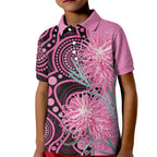 Australia Grevillea Kid Polo Shirt Aussie Native Spider Flower Indigenous Art