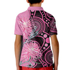 Australia Grevillea Kid Polo Shirt Aussie Native Spider Flower Indigenous Art