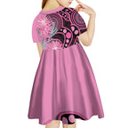 Australia Grevillea Kid Short Sleeve Dress Aussie Native Spider Flower Indigenous Art