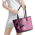 Australia Grevillea Leather Tote Bag Aussie Native Spider Flower Indigenous Art