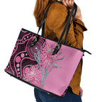 Australia Grevillea Leather Tote Bag Aussie Native Spider Flower Indigenous Art
