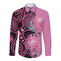 Australia Grevillea Long Sleeve Button Shirt Aussie Native Spider Flower Indigenous Art