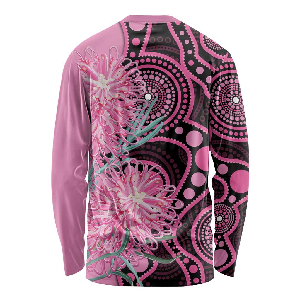 Australia Grevillea Long Sleeve Shirt Aussie Native Spider Flower Indigenous Art