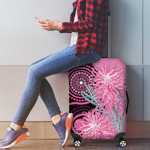 Australia Grevillea Luggage Cover Aussie Native Spider Flower Indigenous Art