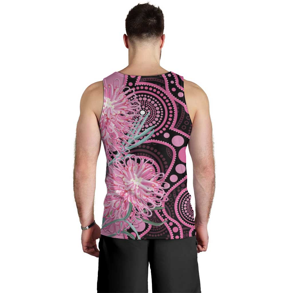 Australia Grevillea Men Tank Top Aussie Native Spider Flower Indigenous Art