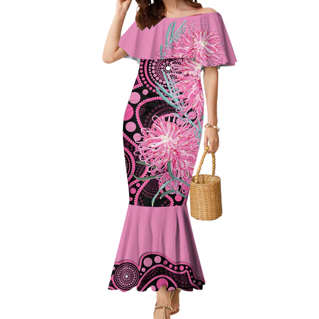Australia Grevillea Mermaid Dress Aussie Native Spider Flower Indigenous Art