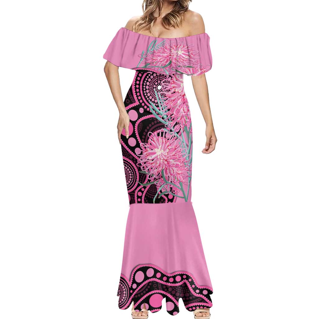 Australia Grevillea Mermaid Dress Aussie Native Spider Flower Indigenous Art