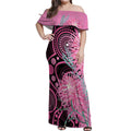 Australia Grevillea Off Shoulder Maxi Dress Aussie Native Spider Flower Indigenous Art
