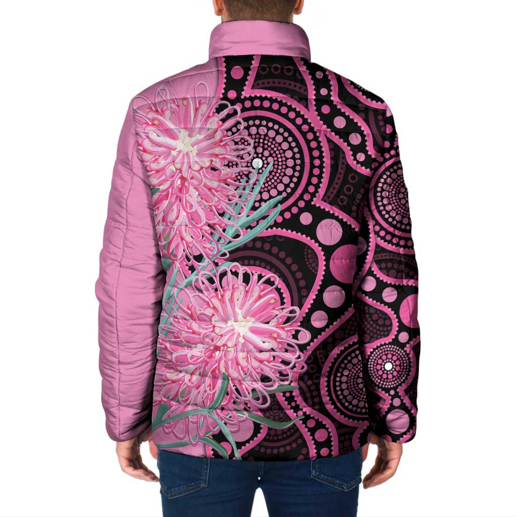 Australia Grevillea Padded Jacket Aussie Native Spider Flower Indigenous Art