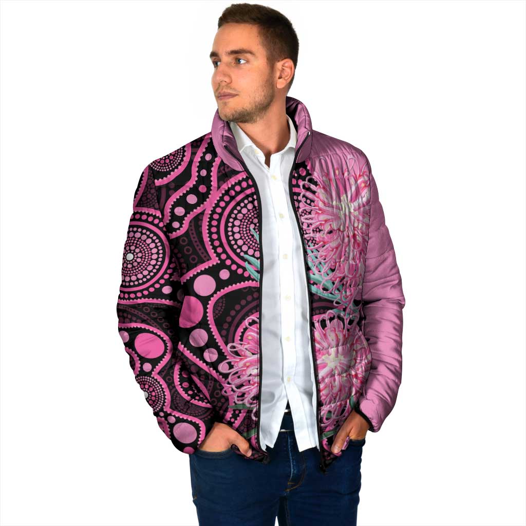 Australia Grevillea Padded Jacket Aussie Native Spider Flower Indigenous Art