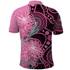 Australia Grevillea Polo Shirt Aussie Native Spider Flower Indigenous Art