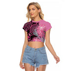 Australia Grevillea Raglan Cropped T Shirt Aussie Native Spider Flower Indigenous Art