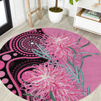 Australia Grevillea Round Carpet Aussie Native Spider Flower Indigenous Art