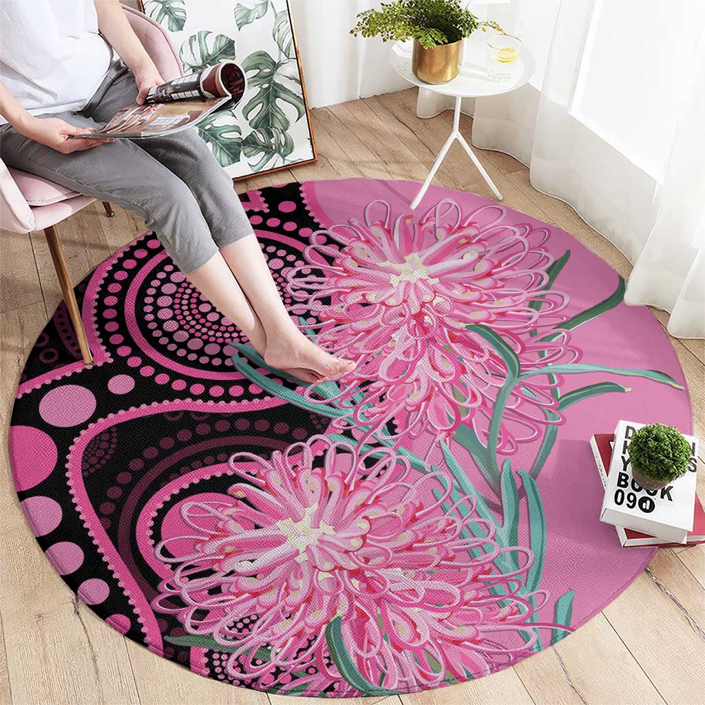 Australia Grevillea Round Carpet Aussie Native Spider Flower Indigenous Art