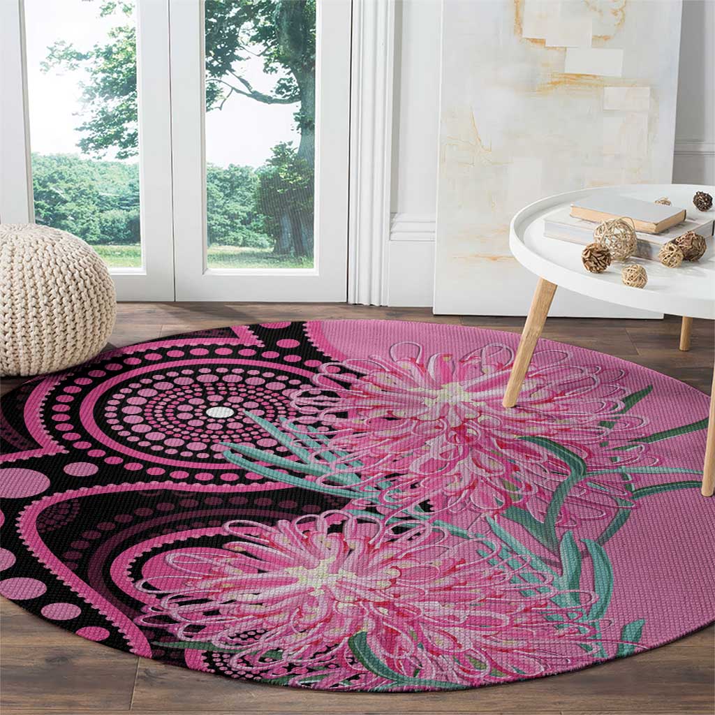Australia Grevillea Round Carpet Aussie Native Spider Flower Indigenous Art