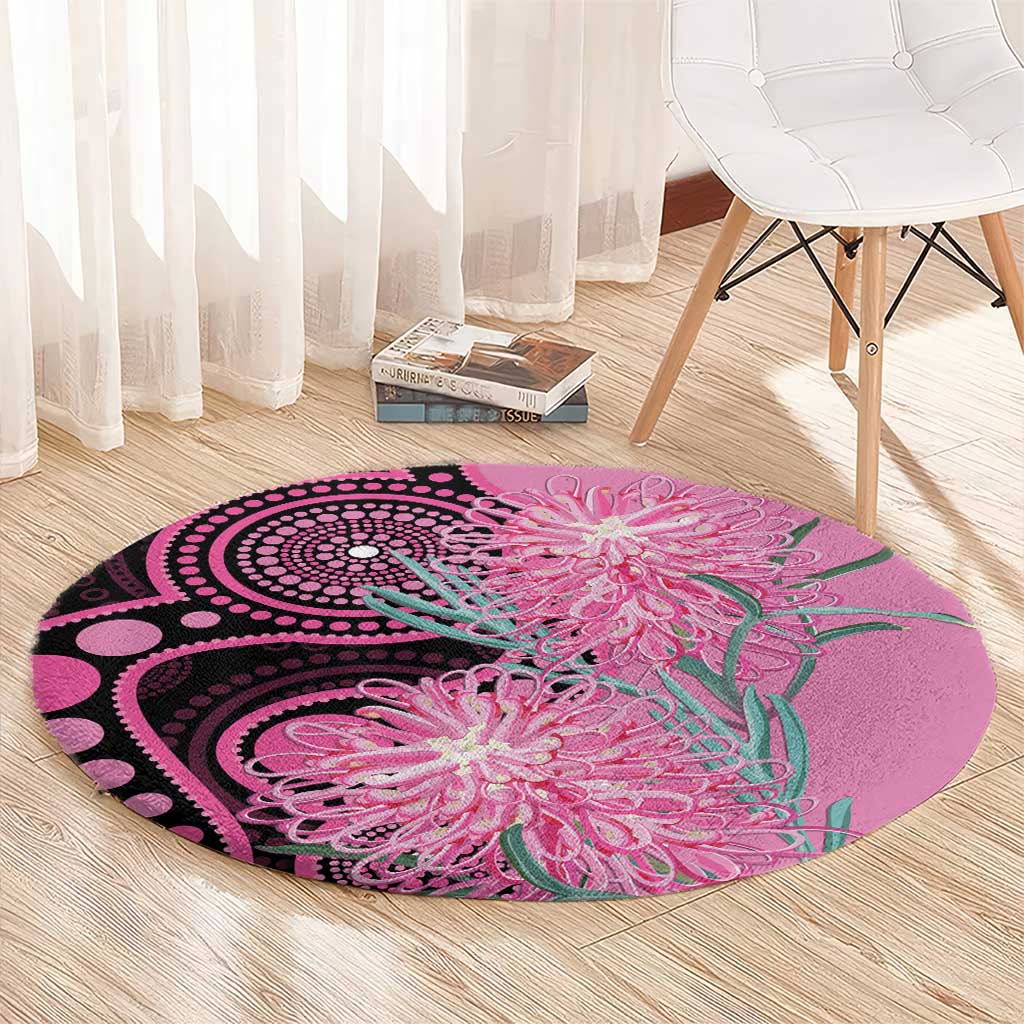 Australia Grevillea Round Carpet Aussie Native Spider Flower Indigenous Art