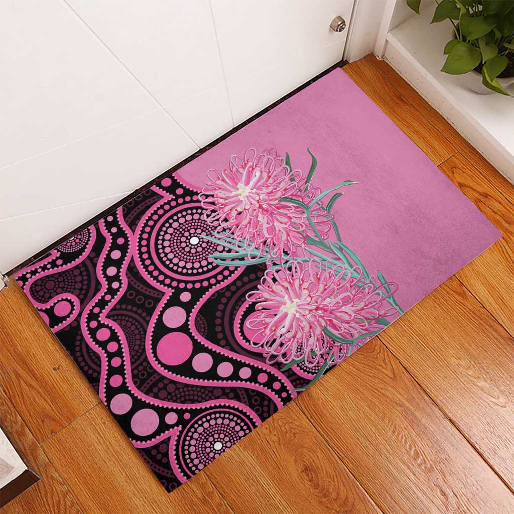 Australia Grevillea Rubber Doormat Aussie Native Spider Flower Indigenous Art