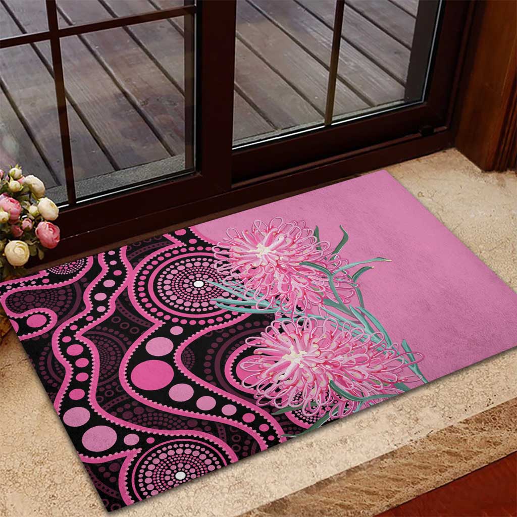 Australia Grevillea Rubber Doormat Aussie Native Spider Flower Indigenous Art