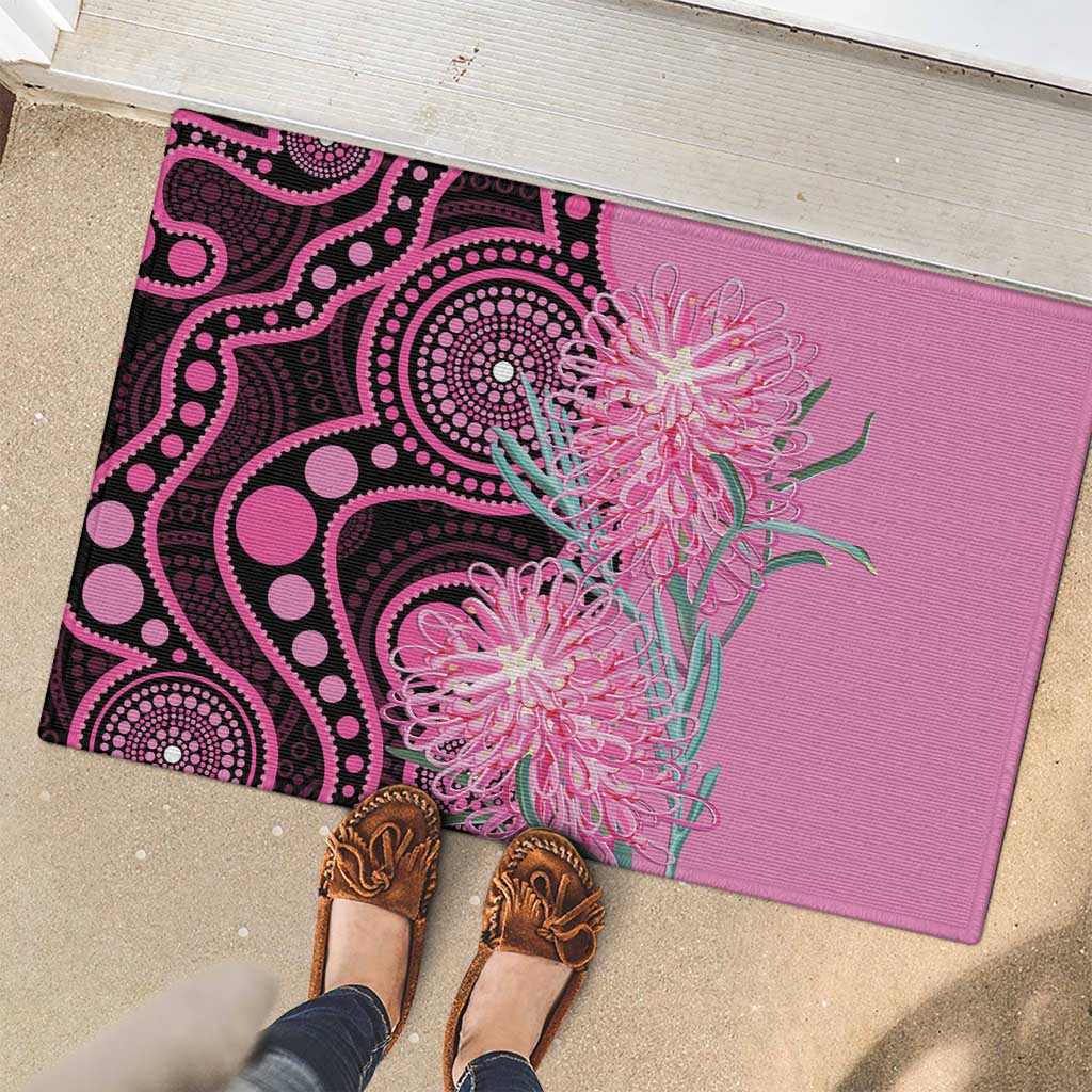 Australia Grevillea Rubber Doormat Aussie Native Spider Flower Indigenous Art