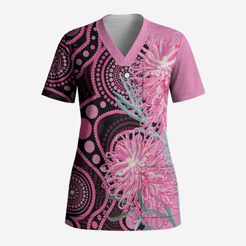Australia Grevillea Scrub Top Aussie Native Spider Flower Indigenous Art