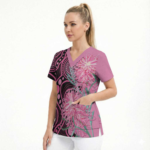 Australia Grevillea Scrub Top Aussie Native Spider Flower Indigenous Art
