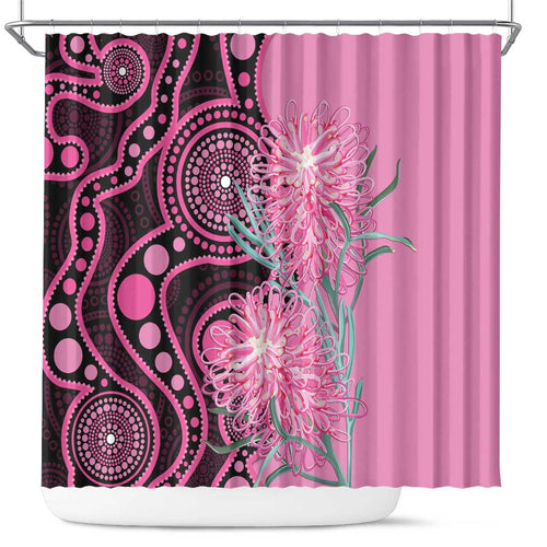 Australia Grevillea Shower Curtain Aussie Native Spider Flower Indigenous Art