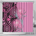 Australia Grevillea Shower Curtain Aussie Native Spider Flower Indigenous Art