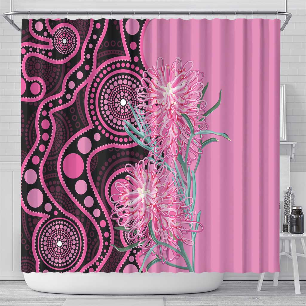 Australia Grevillea Shower Curtain Aussie Native Spider Flower Indigenous Art