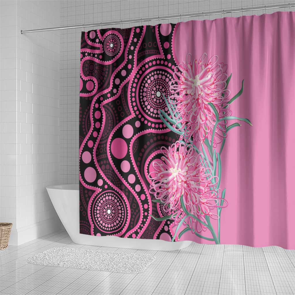 Australia Grevillea Shower Curtain Aussie Native Spider Flower Indigenous Art