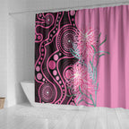 Australia Grevillea Shower Curtain Aussie Native Spider Flower Indigenous Art