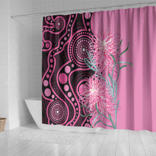 Australia Grevillea Shower Curtain Aussie Native Spider Flower Indigenous Art