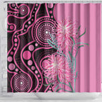 Australia Grevillea Shower Curtain Aussie Native Spider Flower Indigenous Art