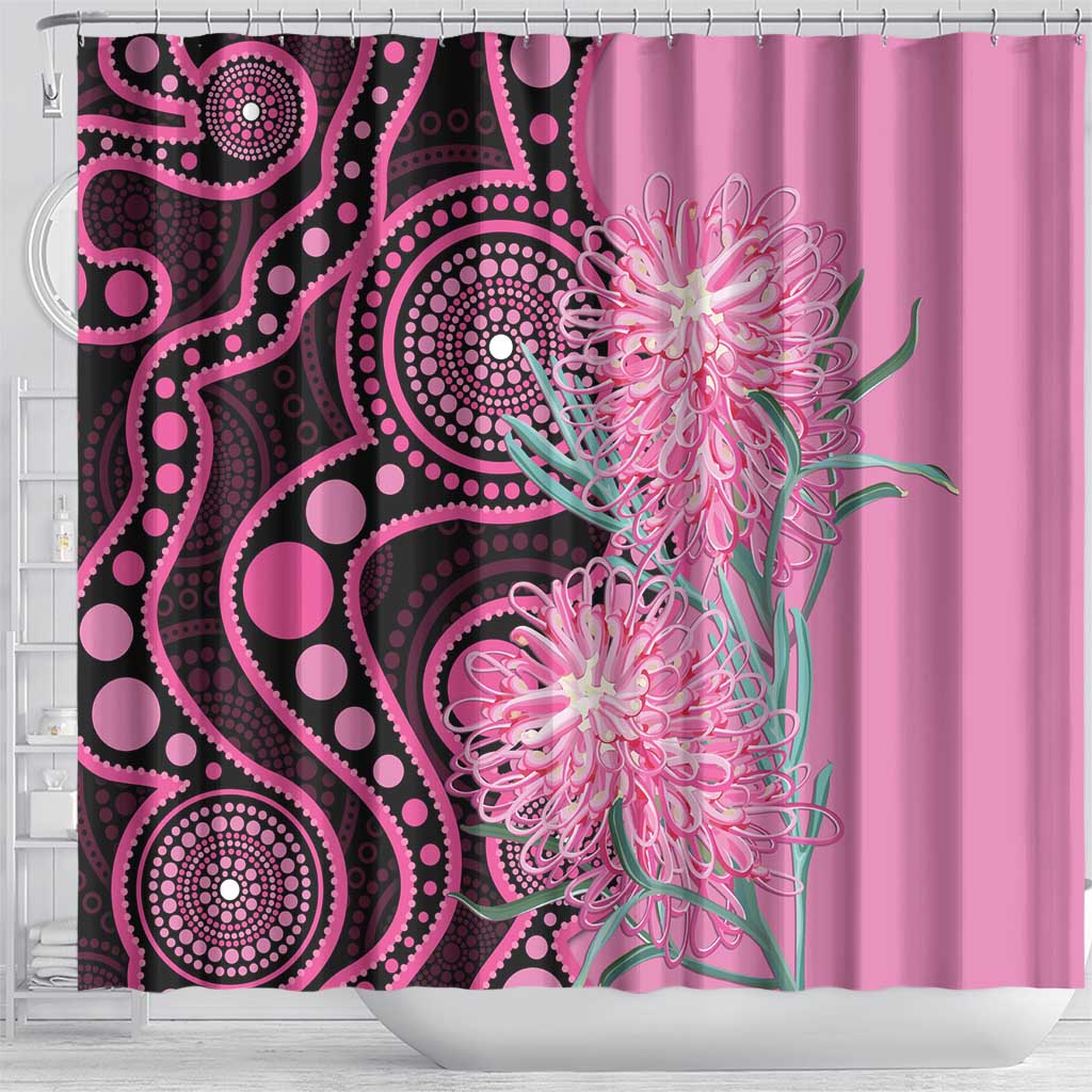 Australia Grevillea Shower Curtain Aussie Native Spider Flower Indigenous Art