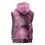 Australia Grevillea Sleeveless Hoodie Aussie Native Spider Flower Indigenous Art