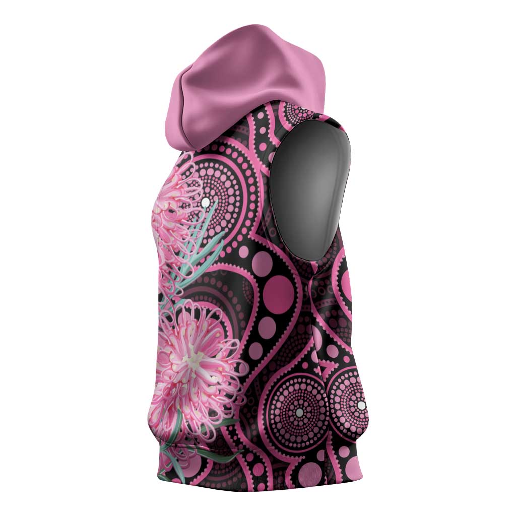 Australia Grevillea Sleeveless Hoodie Aussie Native Spider Flower Indigenous Art