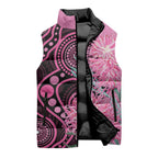 Australia Grevillea Sleeveless Puffer Jacket Aussie Native Spider Flower Indigenous Art