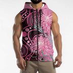 Australia Grevillea Sleeveless Zip Hoodie Aussie Native Spider Flower Indigenous Art