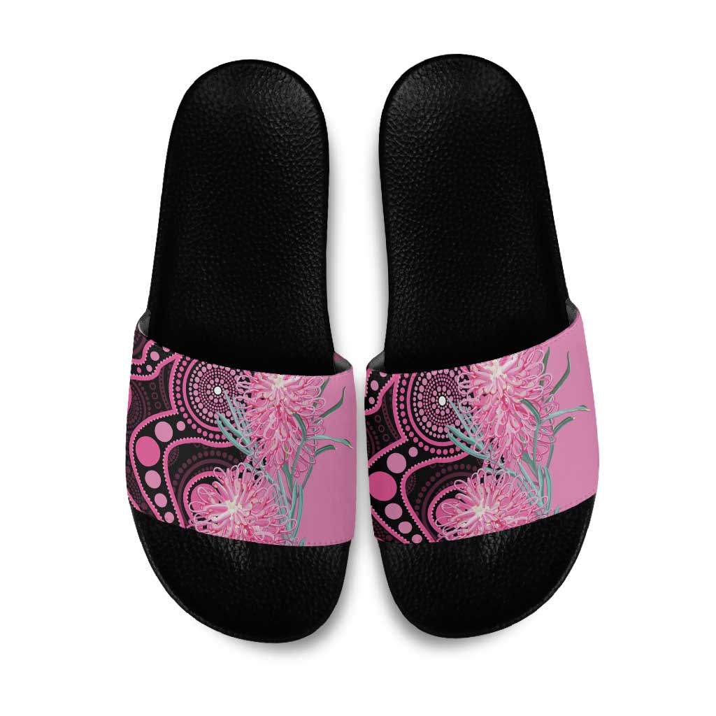 Australia Grevillea Slide Sandals Aussie Native Spider Flower Indigenous Art