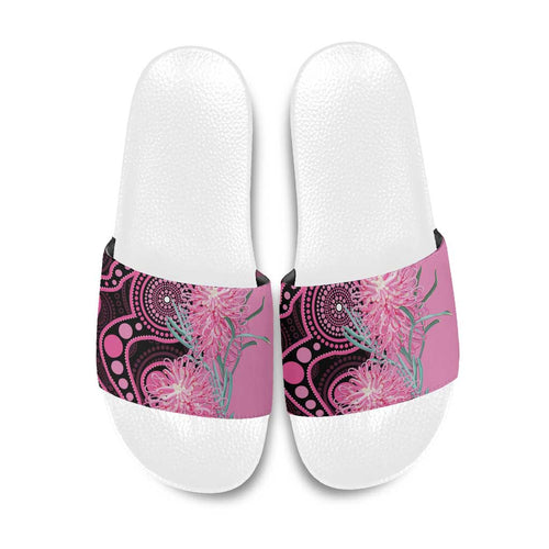 Australia Grevillea Slide Sandals Aussie Native Spider Flower Indigenous Art