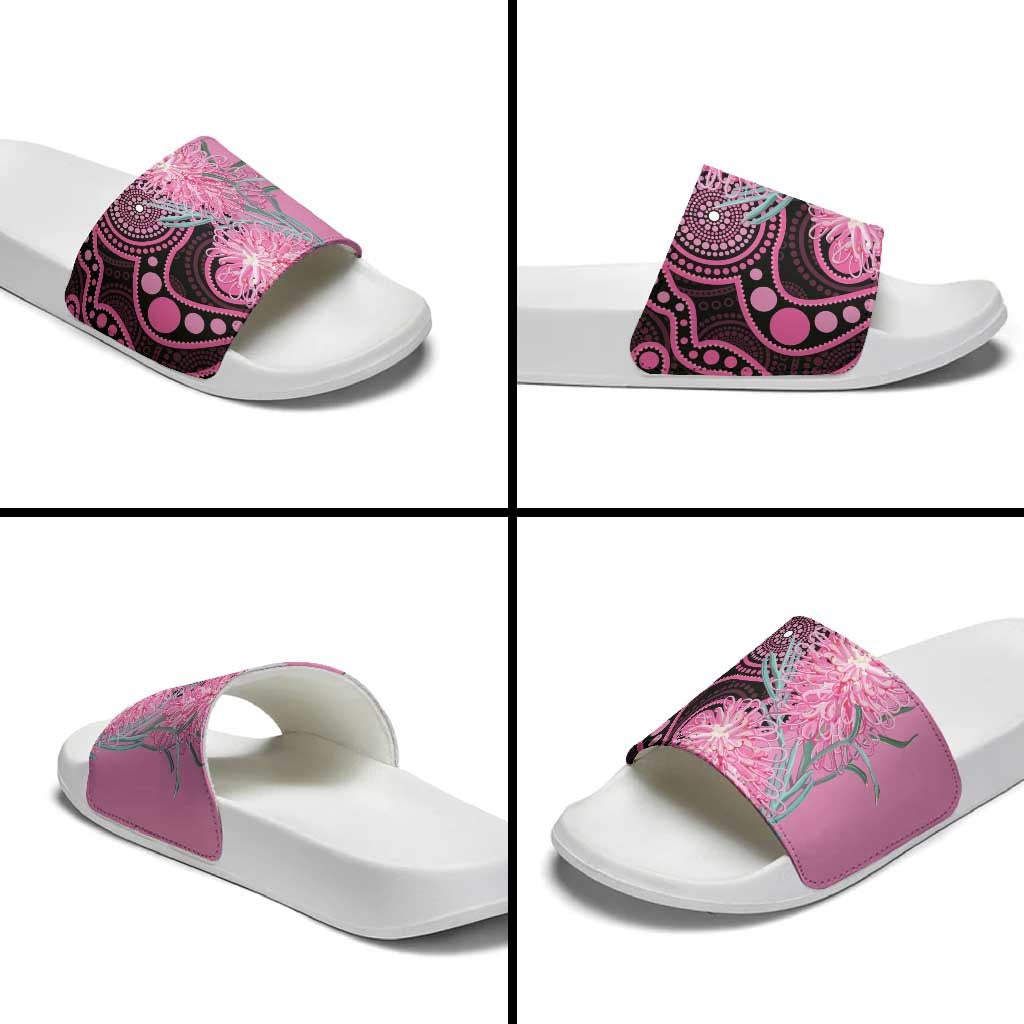 Australia Grevillea Slide Sandals Aussie Native Spider Flower Indigenous Art