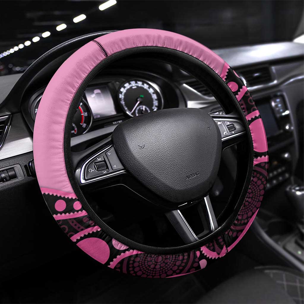 Australia Grevillea Steering Wheel Cover Aussie Native Spider Flower Indigenous Art